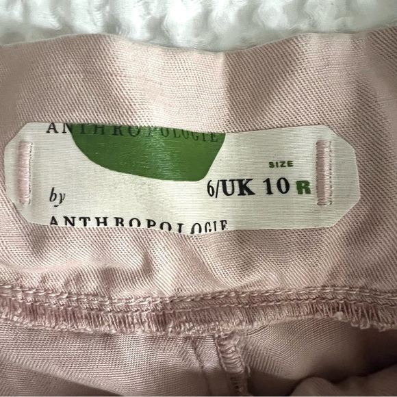 Anthropologie Blythe Wide Leg Paperbag Pants in Blush Pink Casual Size 10 Preppy - Picture 8 of 12